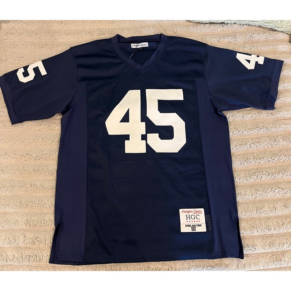 NWT Headgear Classics Rudy Ruettiger #45 Notre Dame Football Jersey Men’s Large